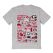 Georgia Bulldogs Hand Sketched Vive La Fete Impressions Grey Cotton Tshirt for Women