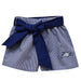 Georgia Southern Embroidered Navy Gingham Girls Short With Sash