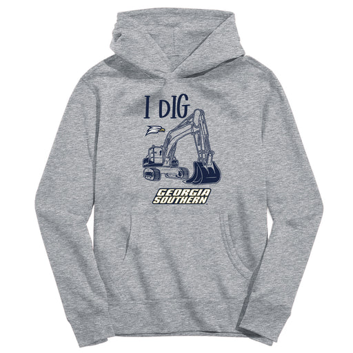 Georgia Southern Eagles Excavator Heather Grey Cotton Youth Hoodie