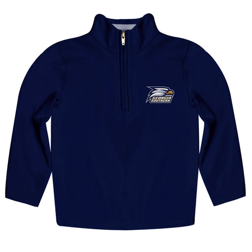 Georgia Southern Eagles Vive La Fete Game Day Solid Navy Quarter Zip Pullover Sleeves