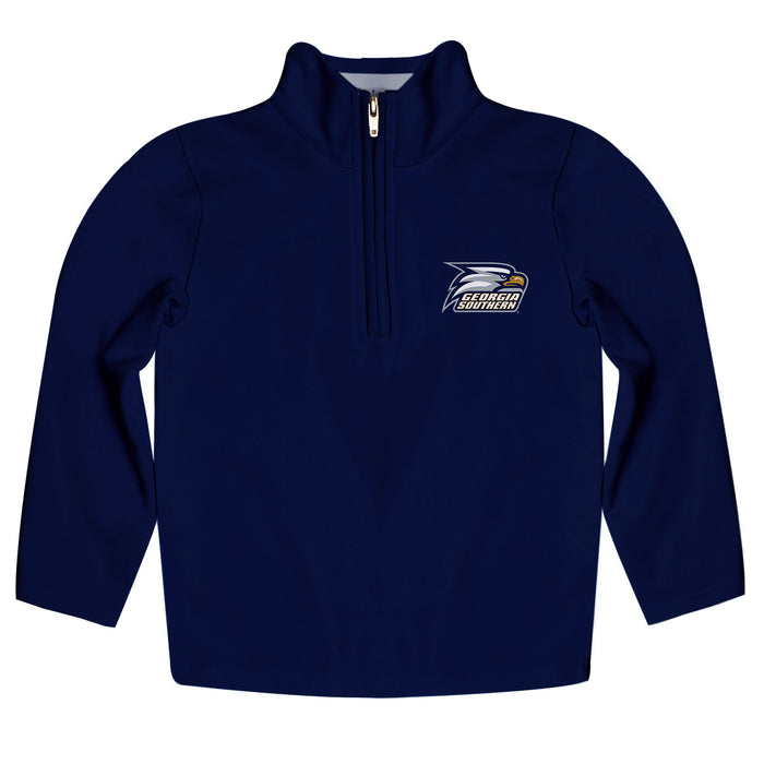 Georgia Southern Eagles Vive La Fete Game Day Solid Navy Quarter Zip Pullover Sleeves