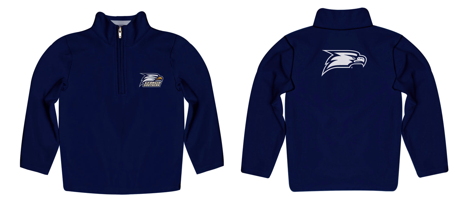 Georgia Southern Eagles Vive La Fete Game Day Solid Navy Quarter Zip Pullover Sleeves - Vive La Fête - Online Apparel Store