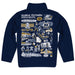 Georgia Southern Eagles Hand Sketched Vive La Fete Impressions Artwork Navy Boys Quarter Zip Pullover - Vive La Fête - Online Apparel Store