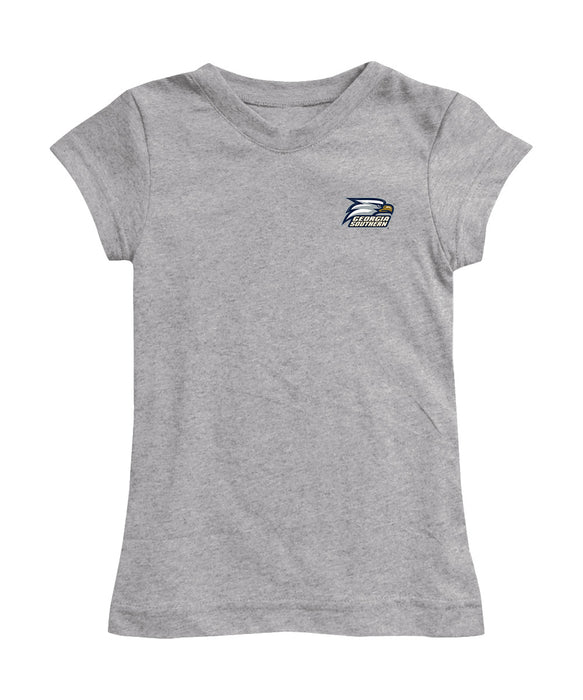 Georgia Southern Eagles Hand Sketched Vive La Fete Impressions Artwork Grey Girls Cotton Short Sleeve Tee