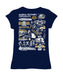 Georgia Southern Eagles Hand Sketched Vive La Fete Impressions Artwork Navy Girls Cotton Short Sleeve Tee - Vive La Fête - Online Apparel Store