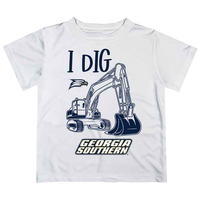 Georgia Southern Eagles Vive La Fete Excavator Boys Game Day White Short Sleeve Tee