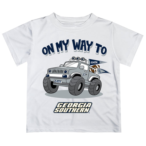 Georgia Southern Eagles Vive La Fete Monster Truck Boys Game Day White Short Sleeve Tee