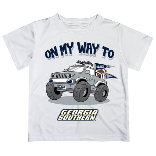 Georgia Southern Eagles Vive La Fete Monster Truck Boys Game Day White Short Sleeve Tee