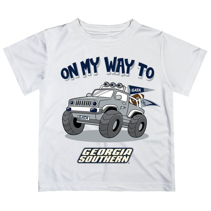 Georgia Southern Eagles Vive La Fete Monster Truck Boys Game Day White Short Sleeve Tee