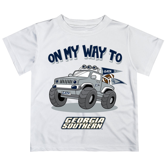 Georgia Southern Eagles Vive La Fete Monster Truck Boys Game Day White Short Sleeve Tee