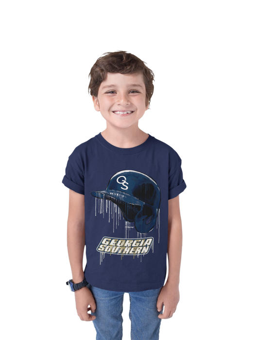 Georgia Southern Eagles Original Dripping Baseball Helmet T-Shirt Cotton by Vive La Fete - Vive La Fête - Online Apparel Store