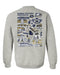 Georgia Southern Eagles Hand Sketched Artwork Navy Crewneck Sweatshirt for Women - Vive La Fête - Online Apparel Store