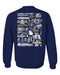 Georgia Southern Eagles Hand Sketched Artwork Navy Crewneck Sweatshirt for Women - Vive La Fête - Online Apparel Store