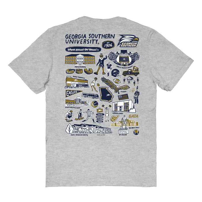 Georgia Southern Eagles Vive La Fete Impressions Artwork Womens Cotton Tshirt - Vive La Fête - Online Apparel Store