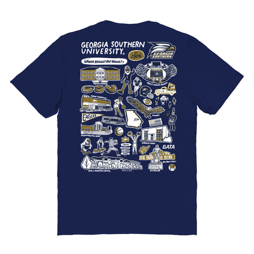 Georgia Southern Eagles Vive La Fete Impressions Artwork Womens Cotton Tshirt - Vive La Fête - Online Apparel Store