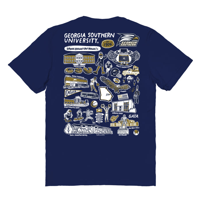 Georgia Southern Eagles Vive La Fete Impressions Artwork Womens Cotton Tshirt - Vive La Fête - Online Apparel Store