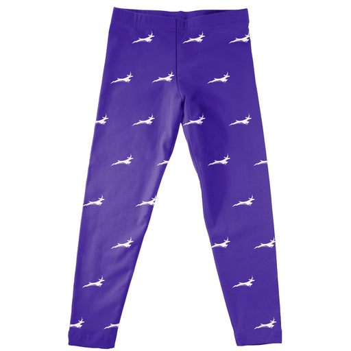 Grand Canyon GCU Lopes Vive La Fete Girls Game Day All Over Logo Elastic Waist Classic Play Purple Leggings Tights