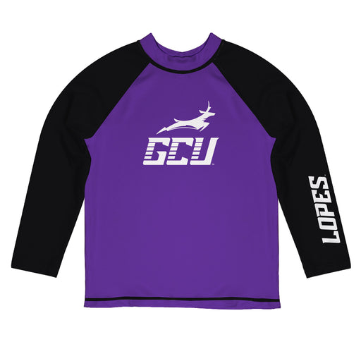 Grand Canyon University GCU Lopes Vive La Fete Logo Purple Long Sleeve Raglan Rashguard
