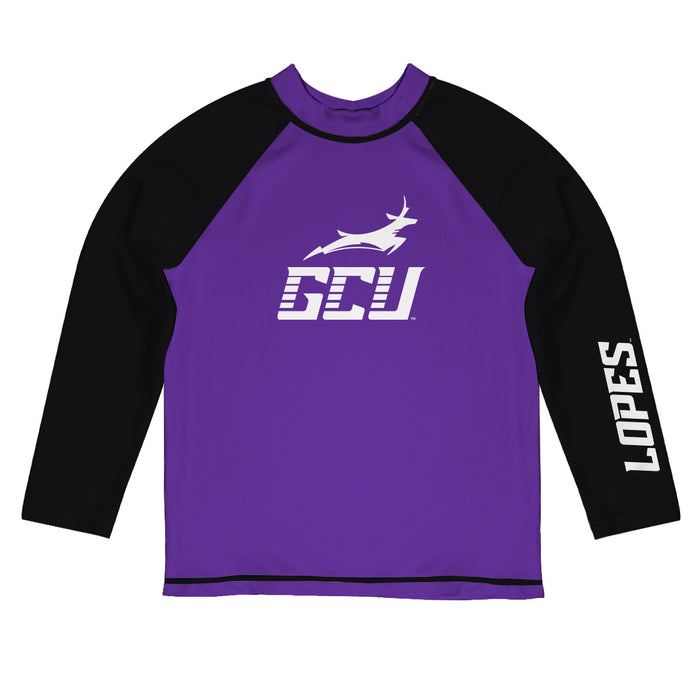 Grand Canyon University GCU Lopes Vive La Fete Logo Purple Long Sleeve Raglan Rashguard