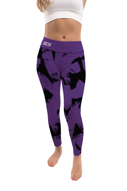 Grand Canyon University GCU Lopes Vive La Fete Paint Brush Logo on Waist Women Purple Yoga Leggings