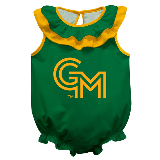 George Mason Patriots Green Sleeveless Ruffle Bodysuit Logo Bodysuit by Vive La Fete - Vive La Fête - Online Apparel Store