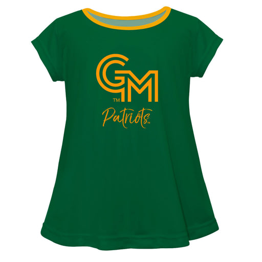 George Mason Patriots Vive La Fete Girls Game Day Short Sleeve Green Top with School Mascot and Name - Vive La Fête - Online Apparel Store