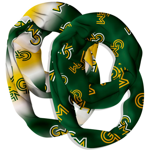 George Mason Patriots Vive La Fete All Over Logo Collegiate Women Set of 2 Light Weight Ultra Soft Infinity Scarfs - Vive La Fête - Online Apparel Store