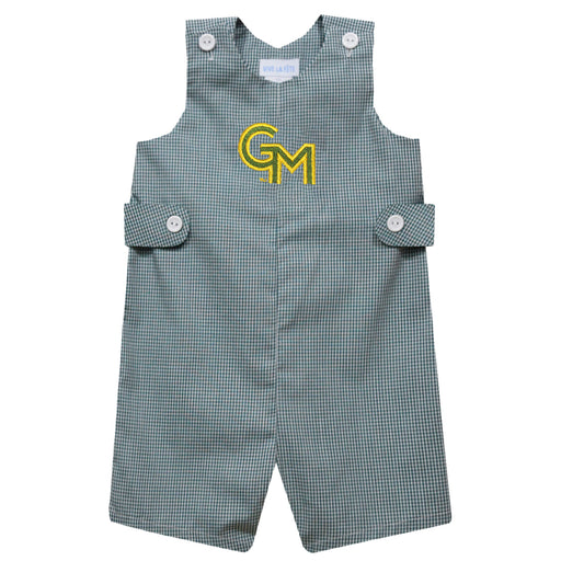 George Mason Patriots Embroidered Hunter Green Gingham Boys Jon Jon - Vive La Fête - Online Apparel Store