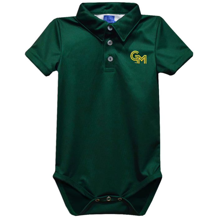 George Mason Patriots Embroidered Hunter Green Solid Knit Polo Bodysuit - Vive La Fête - Online Apparel Store