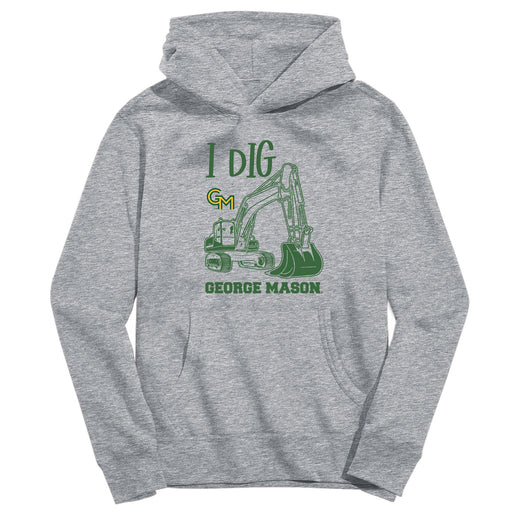 George Mason Patriots Vive La Fete Excavator Heather Grey Cotton Hoodie