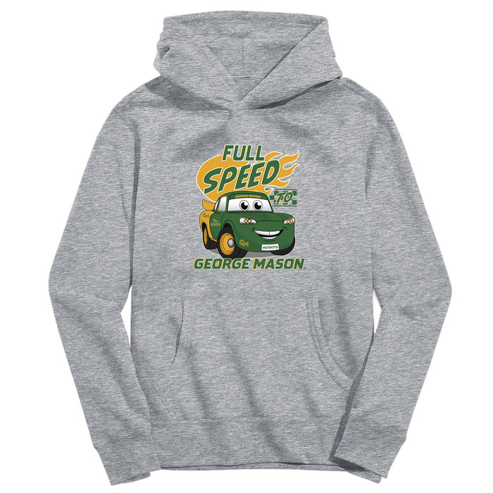George Mason Patriots Full Speed Heather Grey Cotton Youth Hoodie