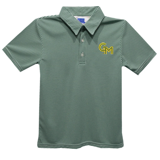 George Mason Patriots Embroidered Hunter Green Stripes Short Sleeve Polo Box Shirt - Vive La Fête - Online Apparel Store
