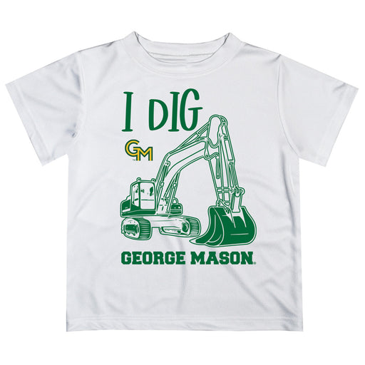 George Mason Patriots Vive La Fete Excavator Boys Game Day White Short Sleeve Tee
