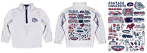 Gonzaga University Bulldogs Zags GU Hand Sketched Vive La Fete Impressions Artwork White Boys Quarter Zip Pullover V1 - Vive La Fête - Online Apparel Store