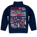 Gonzaga University Bulldogs Zags GU Hand Sketched Vive La Fete Impressions Artwork Blue Boys Quarter Zip Pullover V1 - Vive La Fête - Online Apparel Store