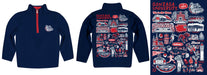 Gonzaga University Bulldogs Zags GU Hand Sketched Vive La Fete Impressions Artwork Blue Boys Quarter Zip Pullover V1 - Vive La Fête - Online Apparel Store