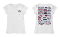 Gonzaga Bulldogs Zags GU Hand Sketched Vive La Fete Impressions Artwork White Girls Cotton Short Sleeve Tee - Vive La Fête - Online Apparel Store
