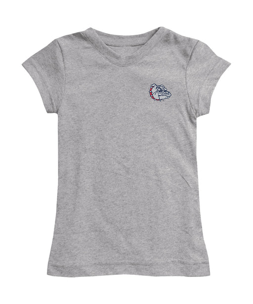 Gonzaga Bulldogs Zags GU Hand Sketched Vive La Fete Impressions Artwork Grey Girls Cotton Short Sleeve Tee