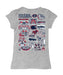 Gonzaga Bulldogs Zags GU Hand Sketched Vive La Fete Impressions Artwork Grey Girls Cotton Short Sleeve Tee - Vive La Fête - Online Apparel Store