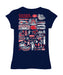 Gonzaga Bulldogs Zags GU Hand Sketched Vive La Fete Impressions Artwork Navy Girls Cotton Short Sleeve Tee - Vive La Fête - Online Apparel Store