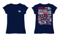 Gonzaga Bulldogs Zags GU Hand Sketched Vive La Fete Impressions Artwork Navy Girls Cotton Short Sleeve Tee - Vive La Fête - Online Apparel Store