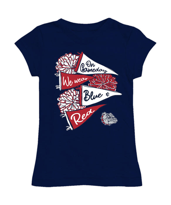 Gonzaga Bulldogs Zags GU Girl´s Fitted Cotton T-shirt Navy