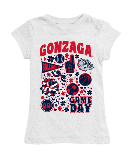 Gonzaga Bulldogs Zags GU Girl´s Fitted Cotton T-shirt White