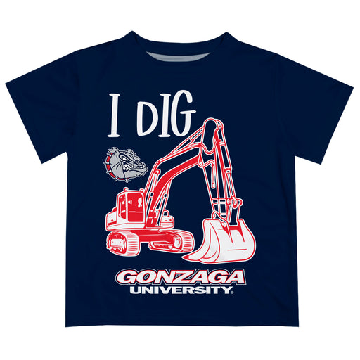 Gonzaga University Bulldogs Zags GU Vive La Fete Excavator Boys Game Day Blue Short Sleeve Tee