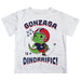 Gonzaga University Bulldogs Zags GU Vive La Fete Dinorrific Boys Game Day White Short Sleeve Tee