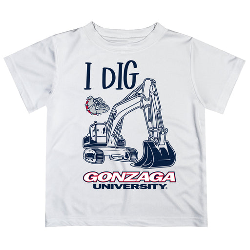Gonzaga University Bulldogs Zags GU Vive La Fete Excavator Boys Game Day White Short Sleeve Tee