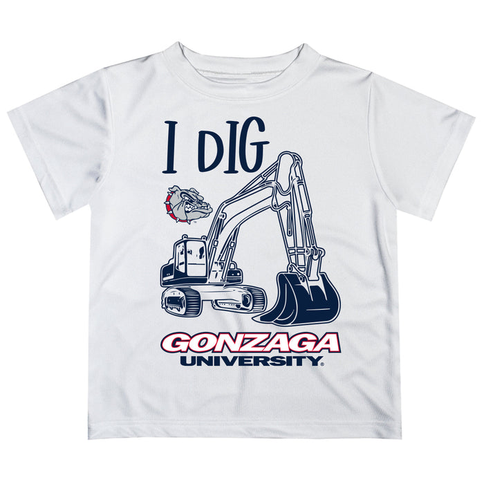 Gonzaga University Bulldogs Zags GU Vive La Fete Excavator Boys Game Day White Short Sleeve Tee