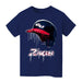 Gonzaga University Bulldogs Zags GU Original Dripping Baseball Helmet Navy T-Shirt Cotton by Vive La Fete
