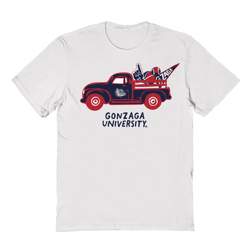 Gonzaga Bulldogs Zags GU Hand Sketched Vive La Fete Impressions Truck Kids White Cotton T-shirt