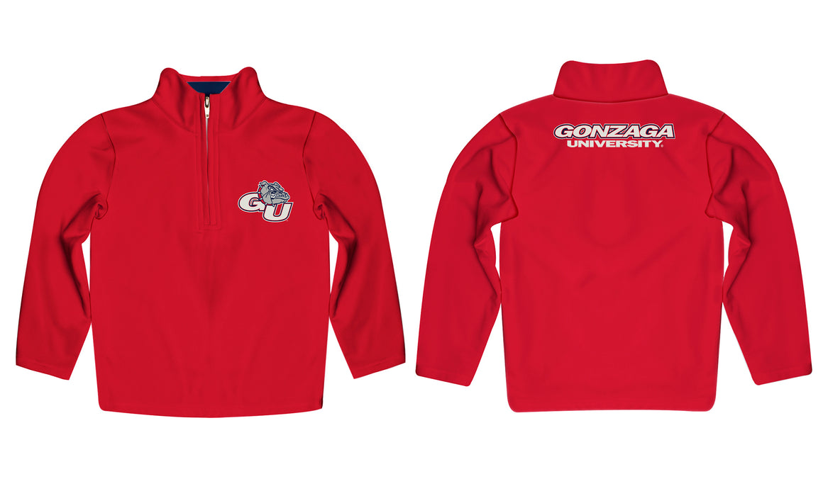 Gonzaga Bulldogs Zags Vive La Fete Logo and Mascot Name Womens Red Quarter Zip Pullover - Vive La Fête - Online Apparel Store